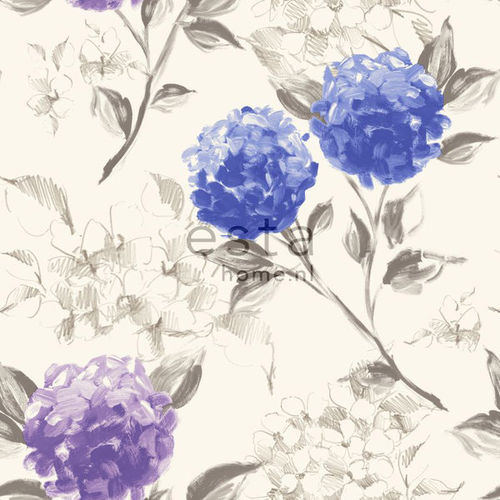 Ginger violetti/sininen hortensia tapetti