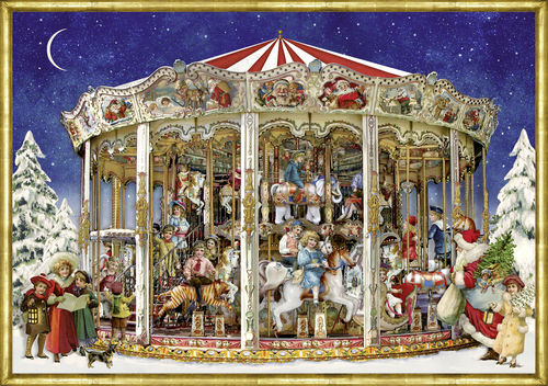 Joulukalenteri Nostalginen karuselli A4